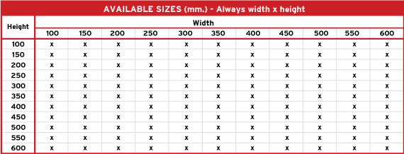Product 2 Aviable Sizes
